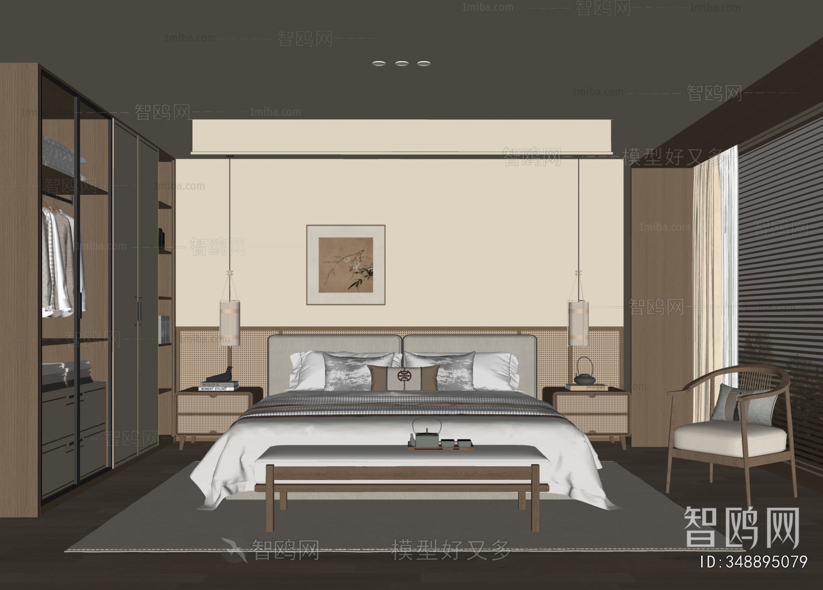 New Chinese Style Bedroom