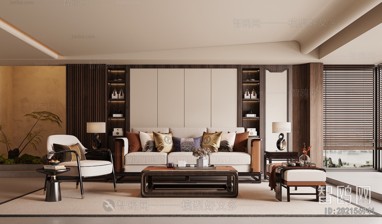 New Chinese Style A Living Room