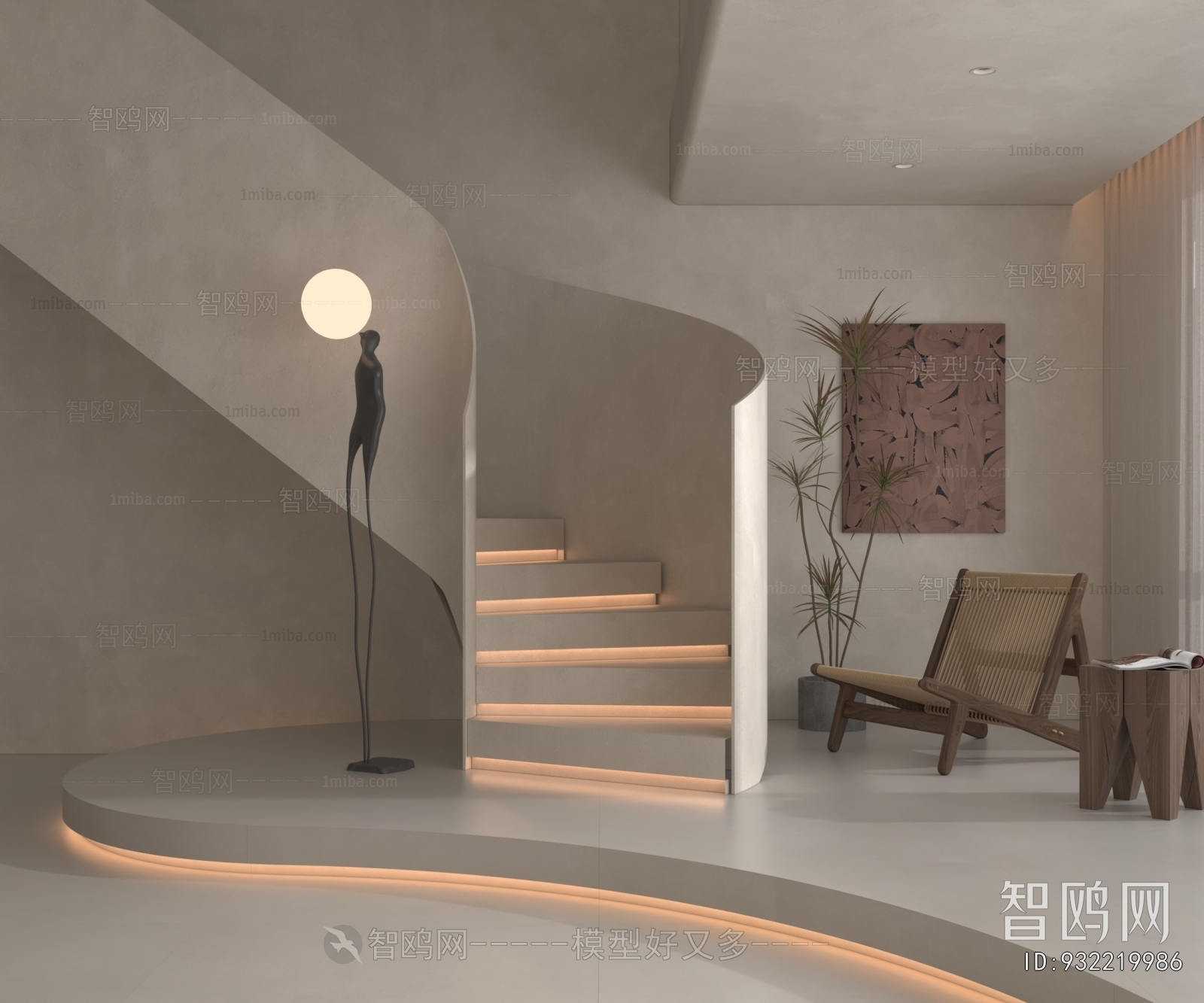 Wabi-sabi Style Stairwell