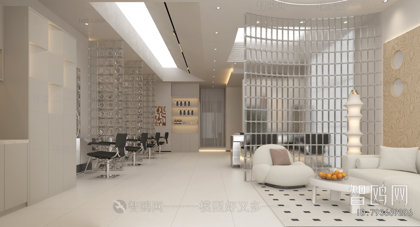 现代奶油风理发店
