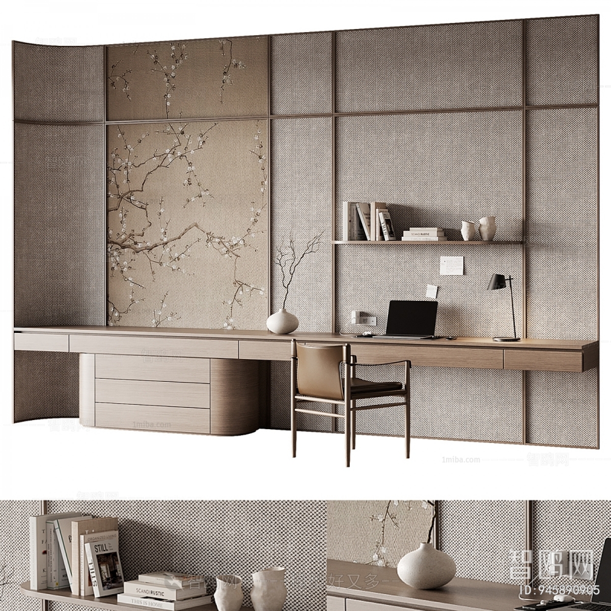 New Chinese Style Computer Desk And Chair