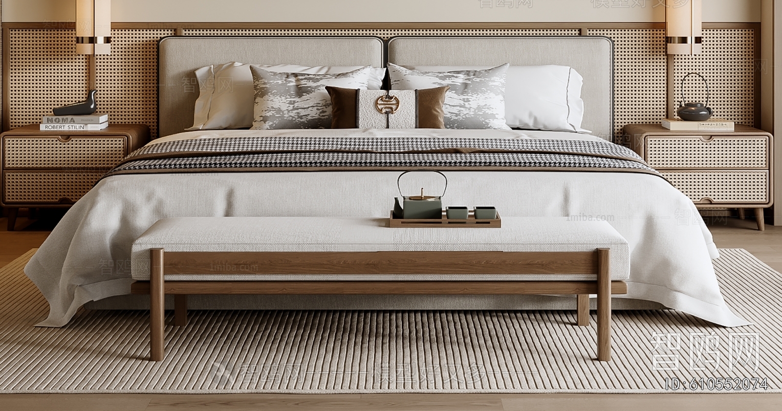 New Chinese Style Double Bed