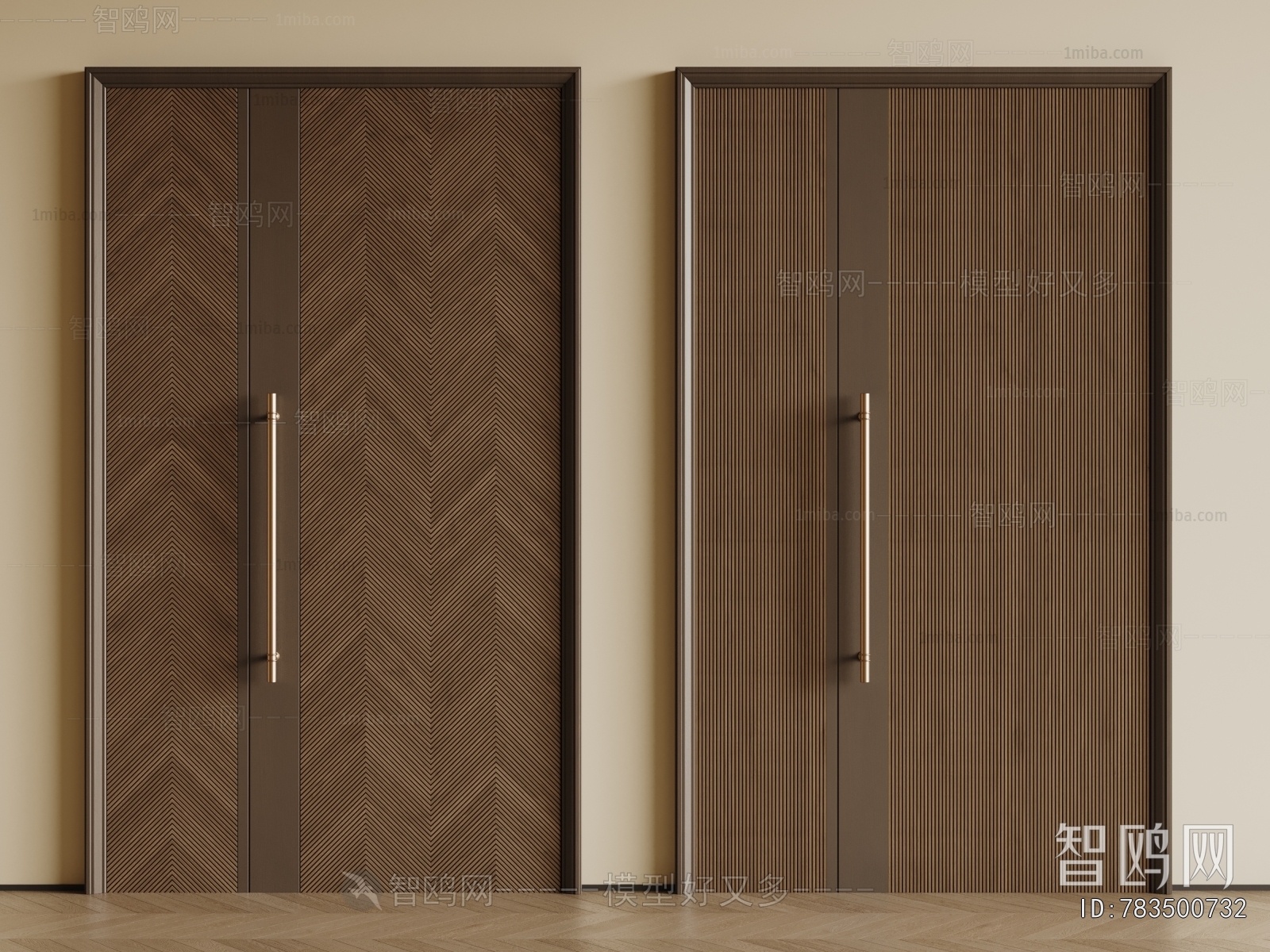 Modern Unequal Double Door