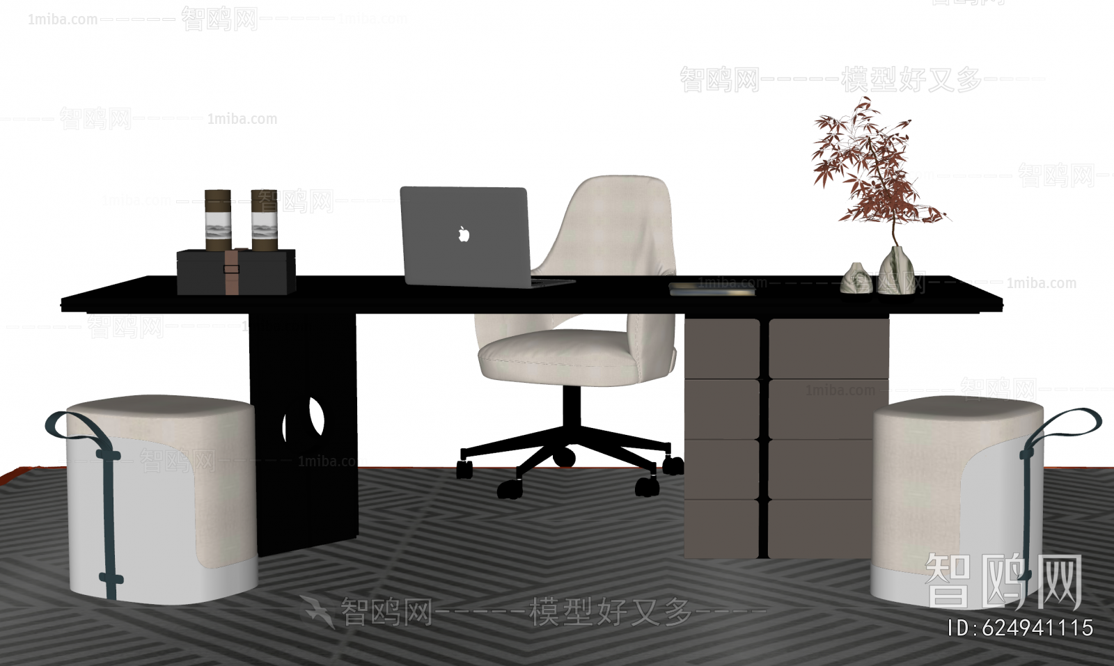 New Chinese Style Computer Desk And Chair