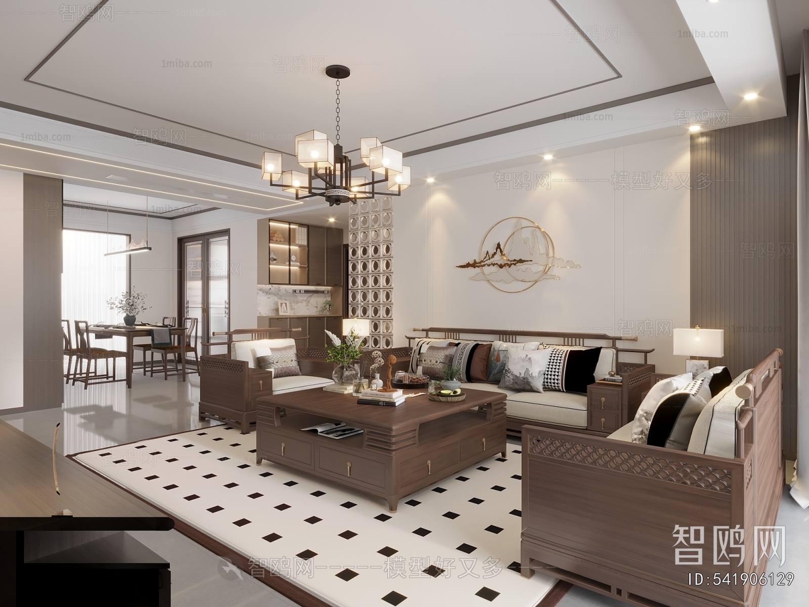 New Chinese Style A Living Room