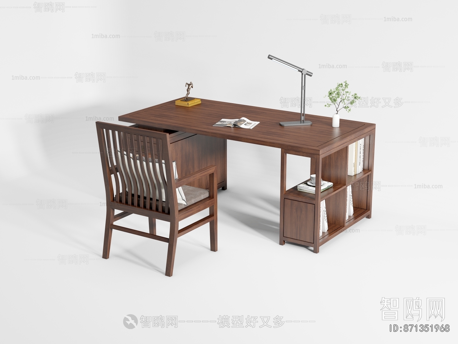 New Chinese Style Computer Desk And Chair