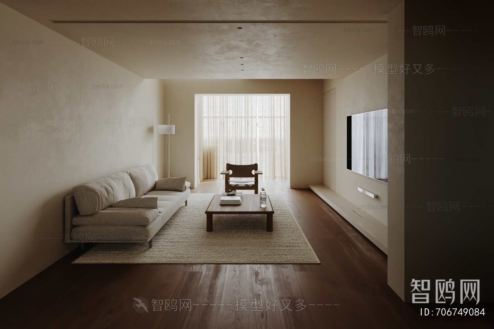 Modern Wabi-sabi Style A Living Room