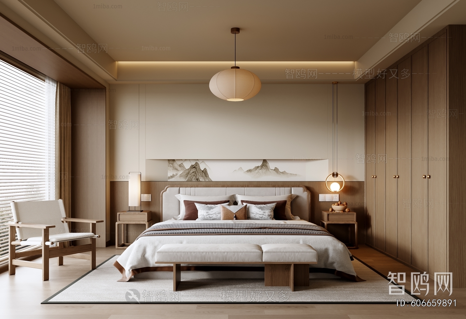 New Chinese Style Bedroom