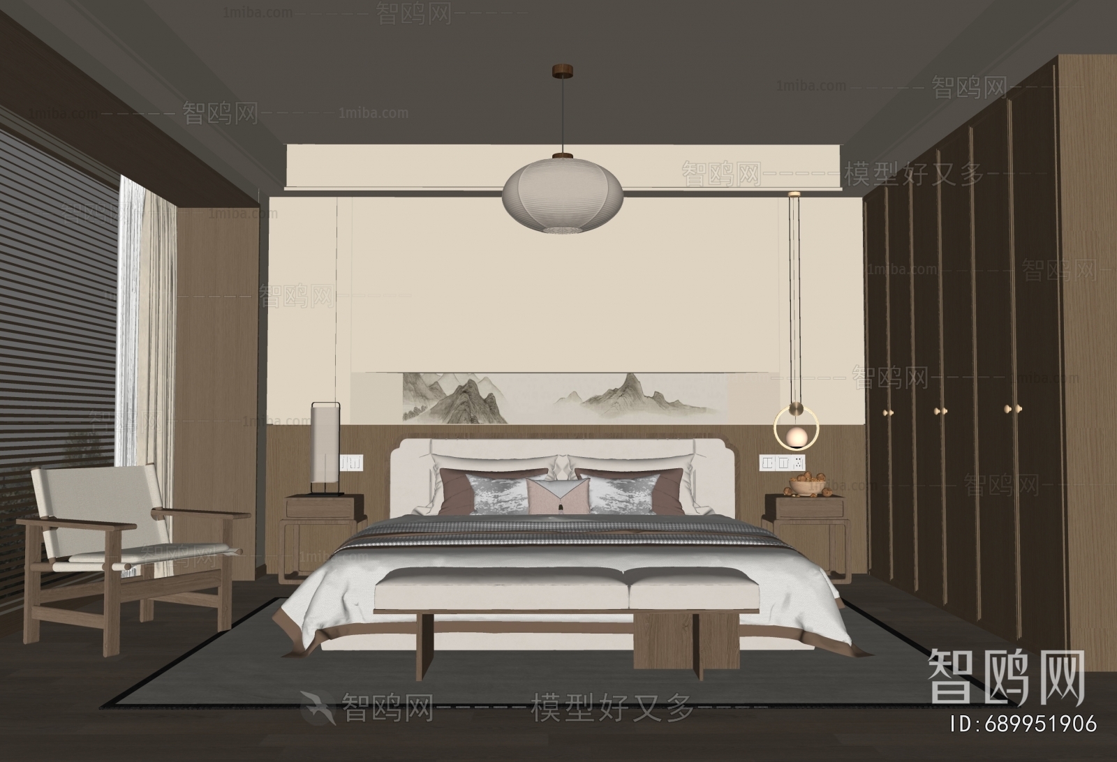 New Chinese Style Bedroom