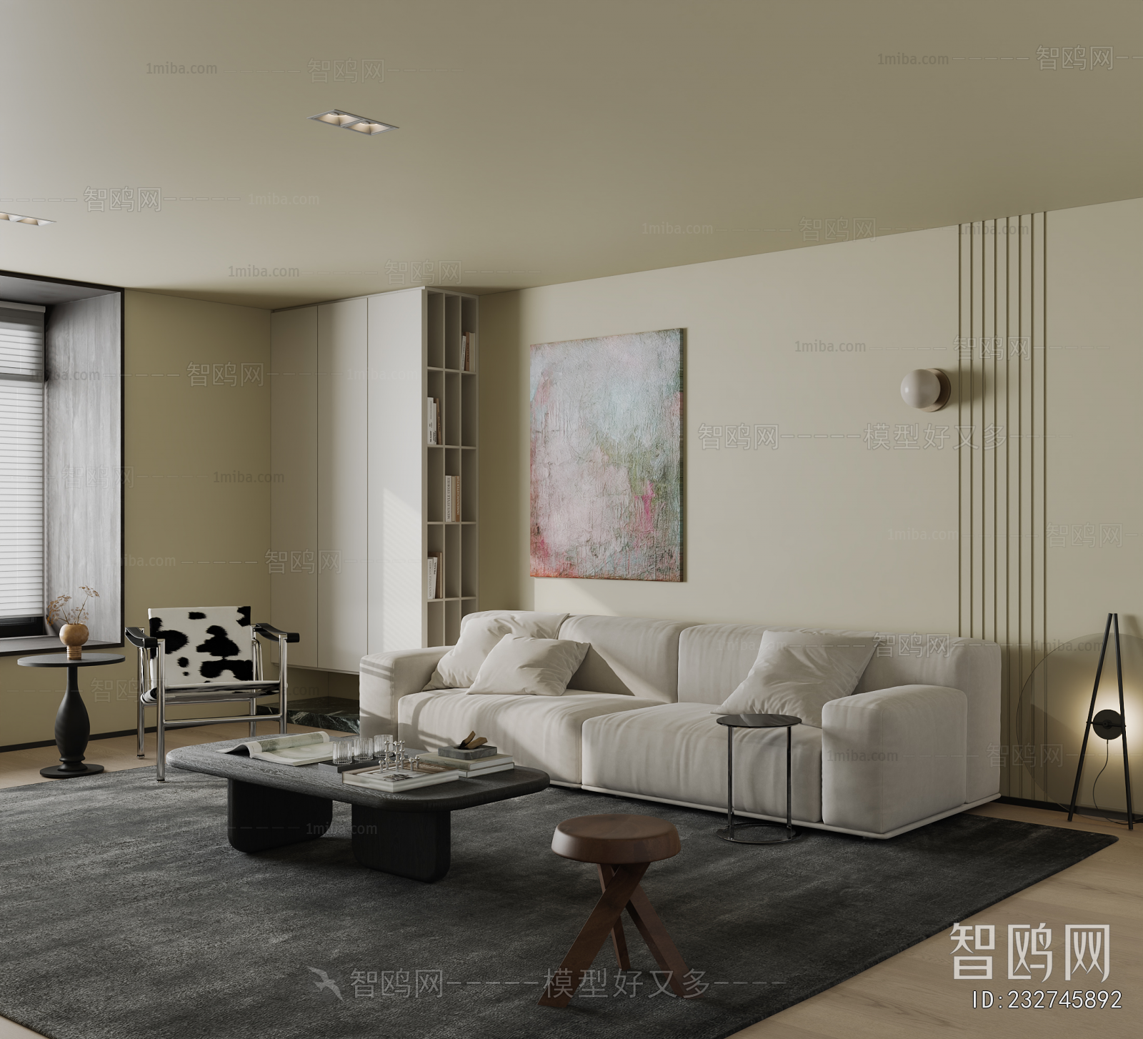 Modern Wabi-sabi Style A Living Room