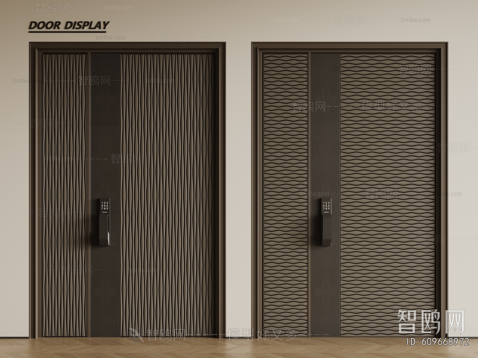 Modern Unequal Double Door