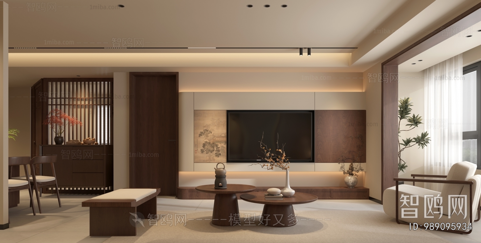 New Chinese Style A Living Room