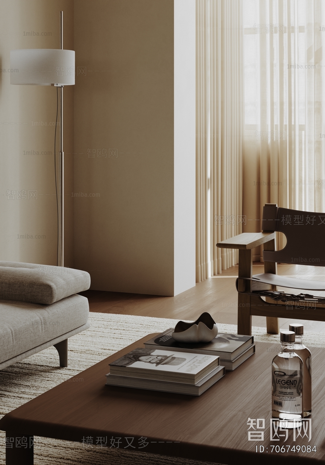 Modern Wabi-sabi Style A Living Room