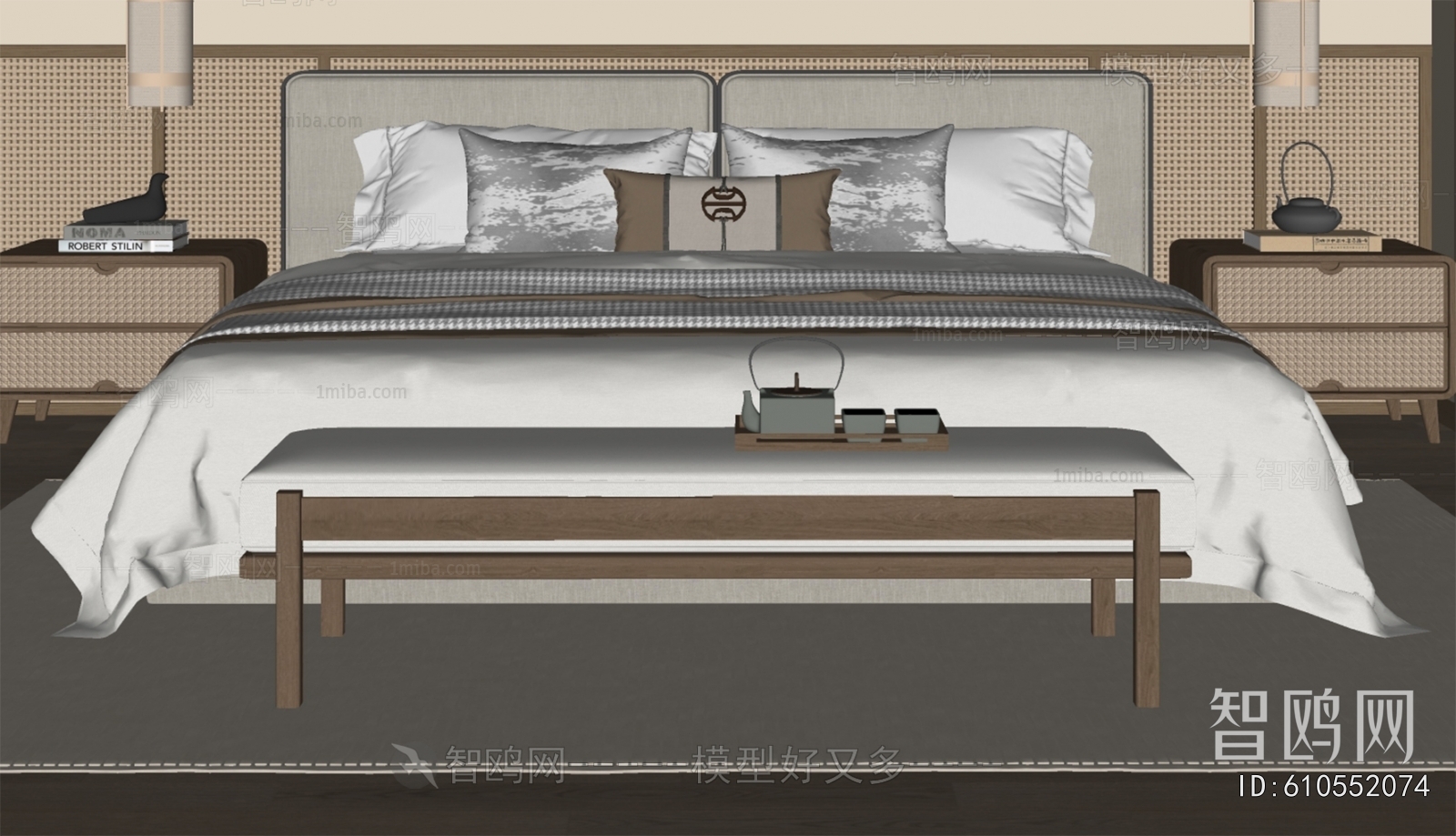 New Chinese Style Double Bed
