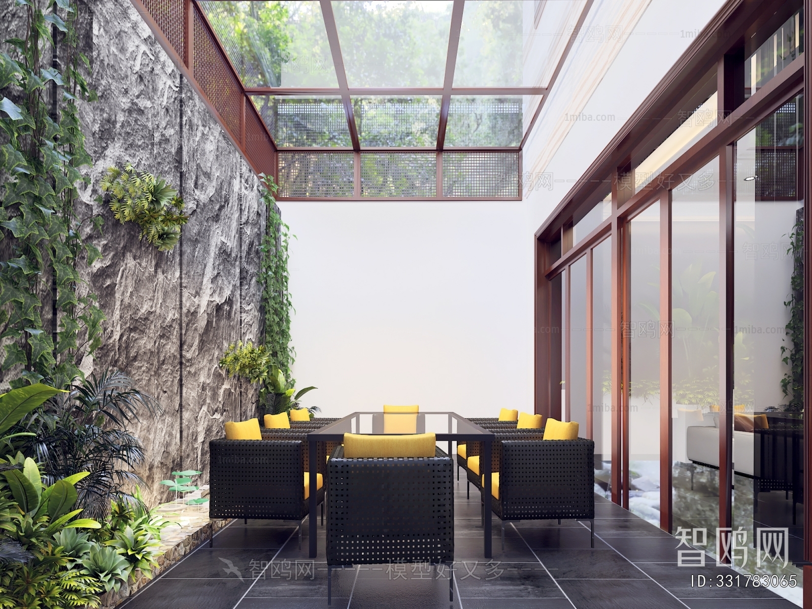 New Chinese Style Glass Sun Room