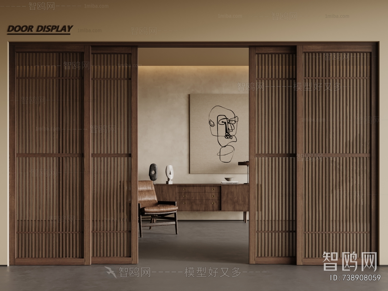 Wabi-sabi Style Sliding Door