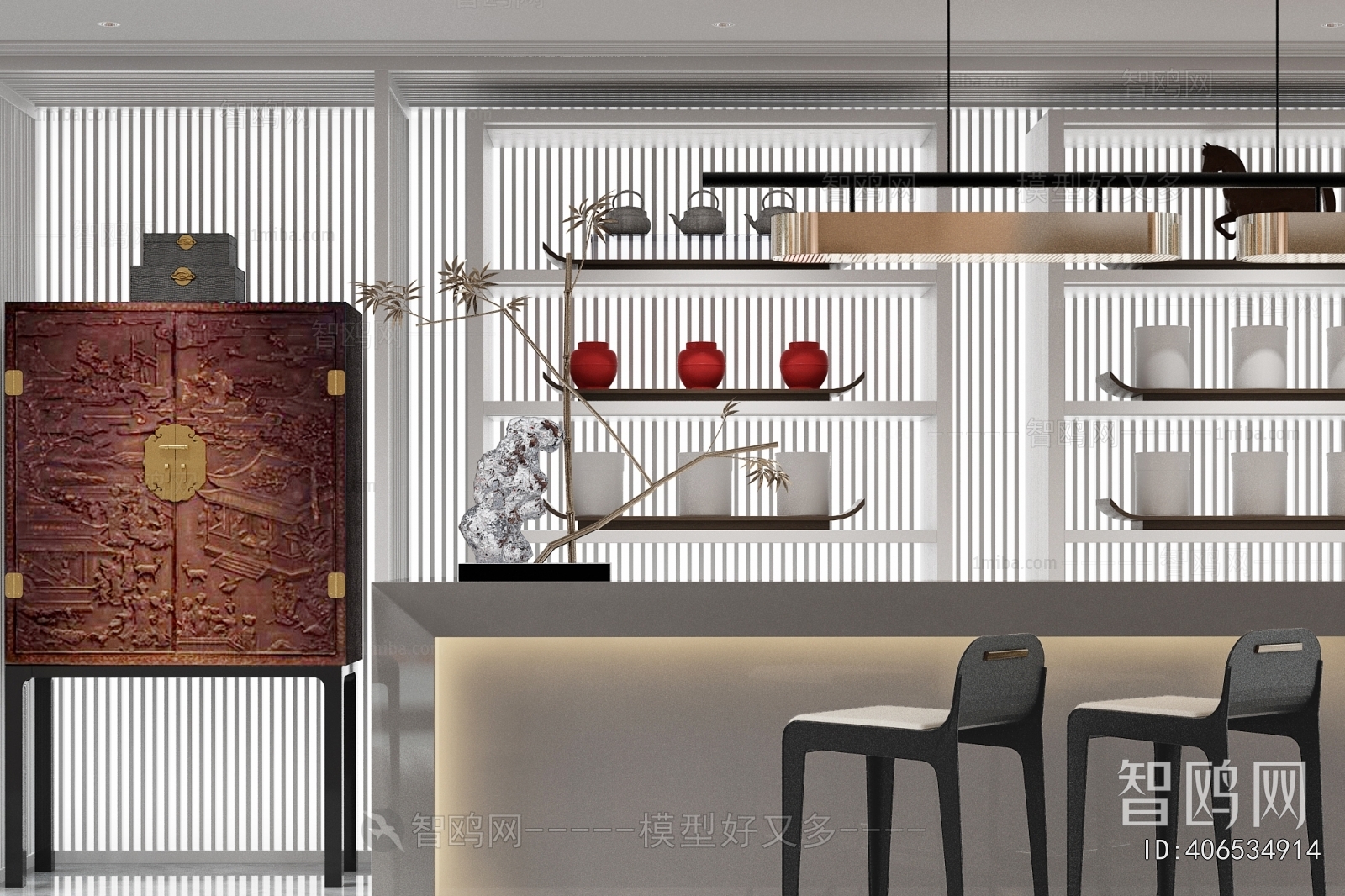 New Chinese Style Counter Bar