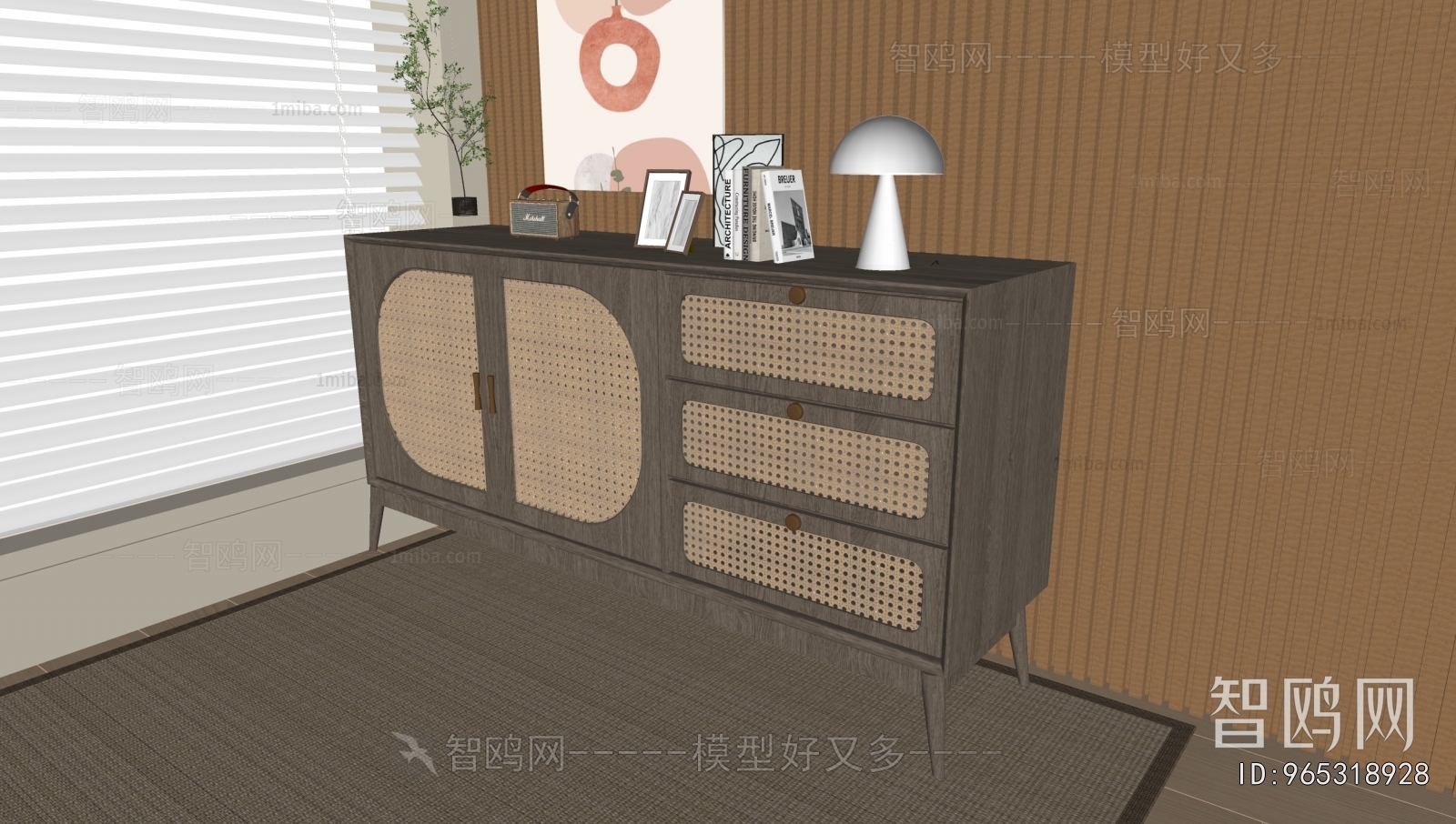 Wabi-sabi Style Side Cabinet