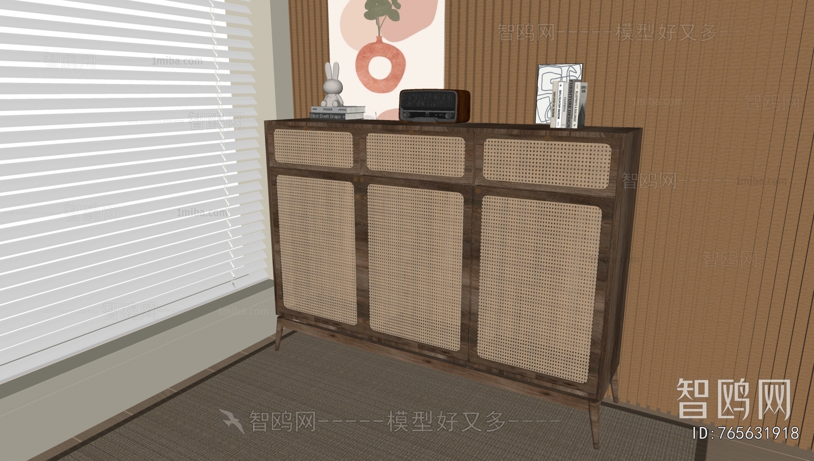 Wabi-sabi Style Side Cabinet