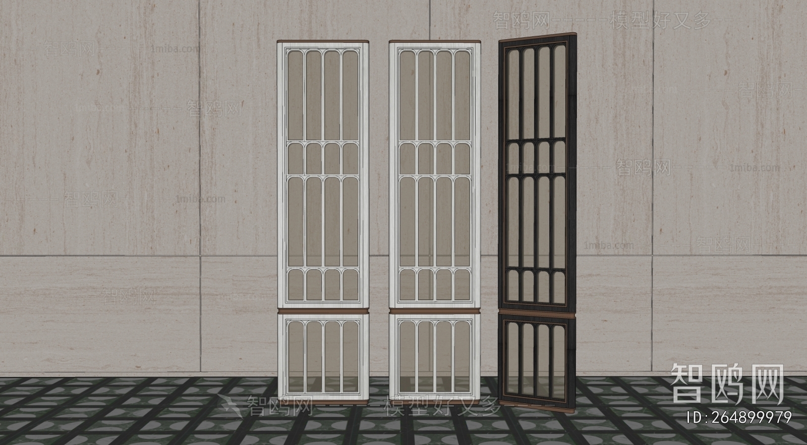 New Chinese Style Glass Screen Partition