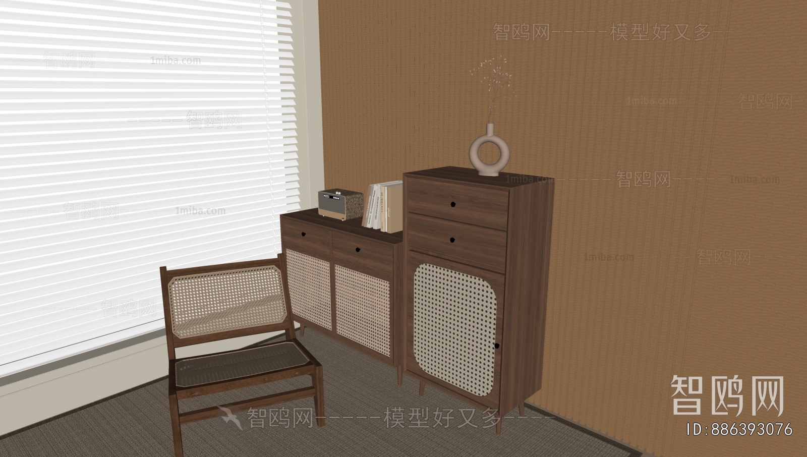 Wabi-sabi Style Side Cabinet