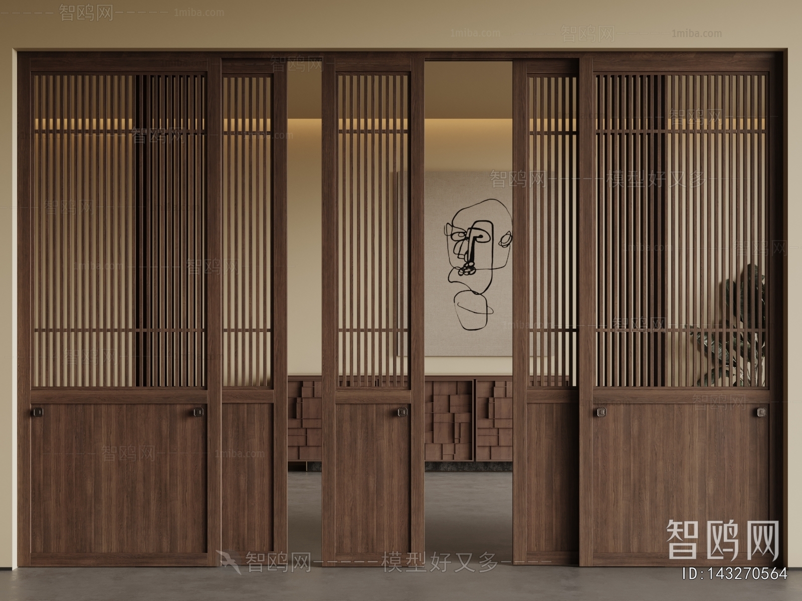 Wabi-sabi Style Sliding Door