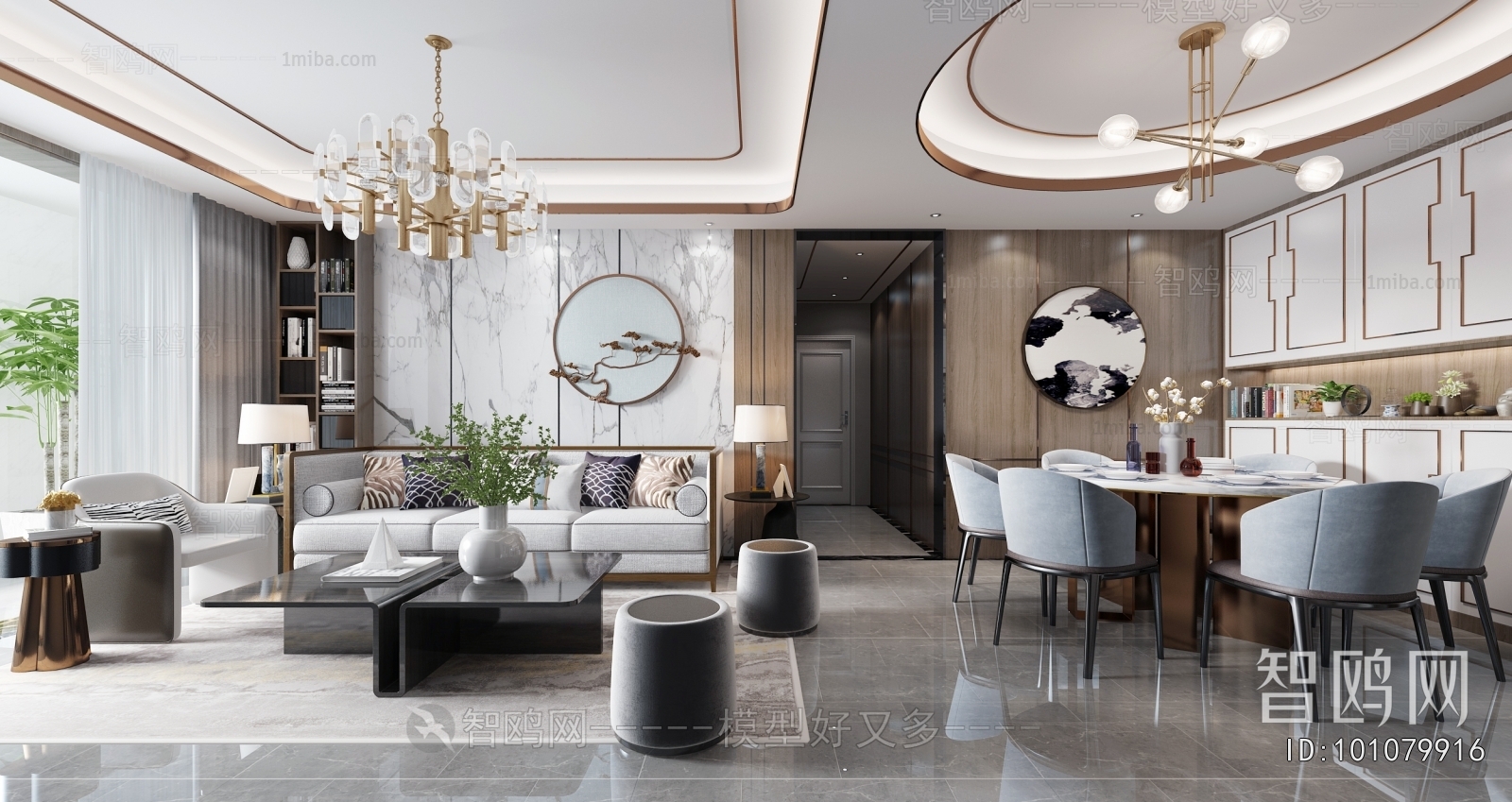 New Chinese Style A Living Room