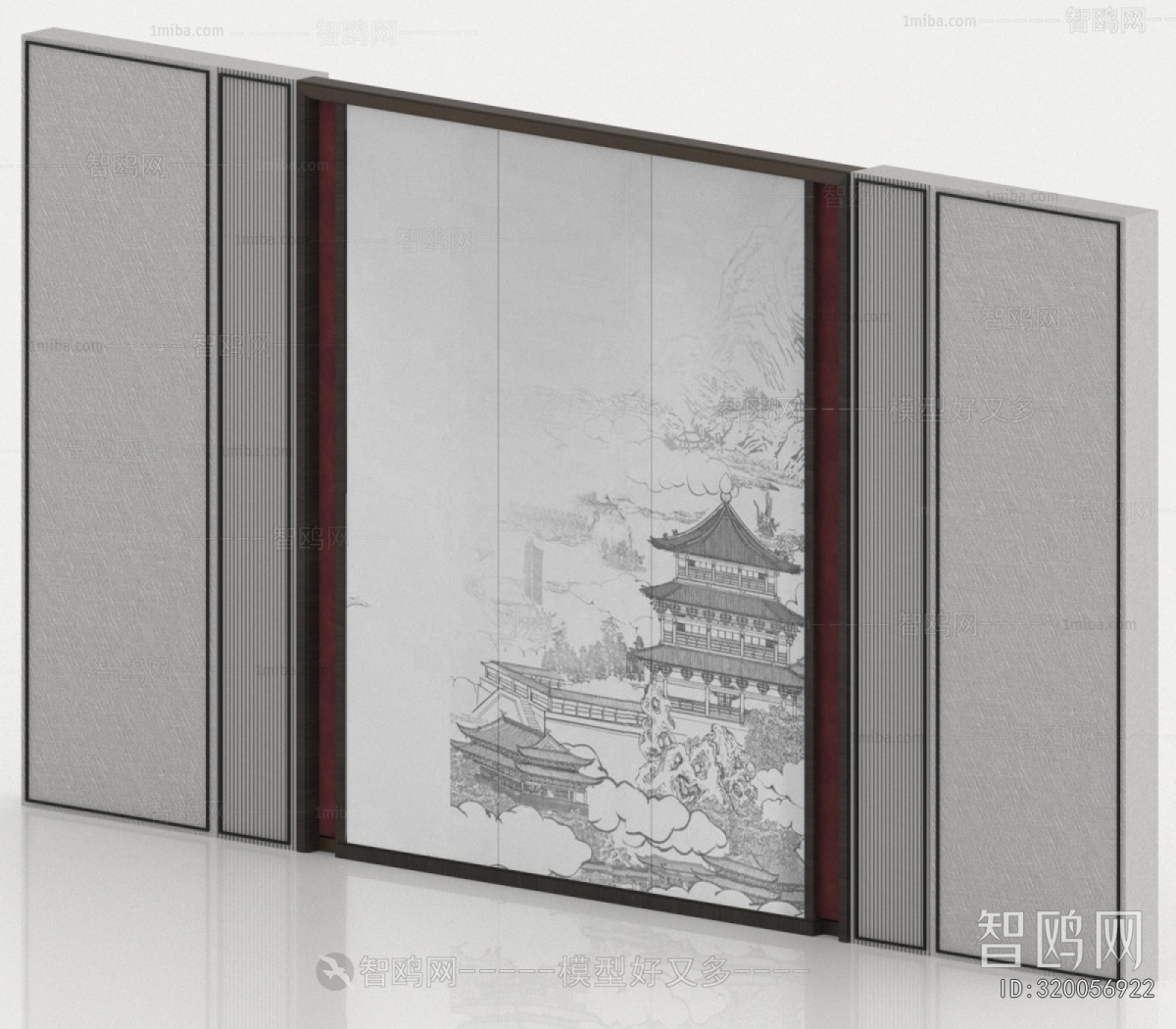 New Chinese Style TV Wall