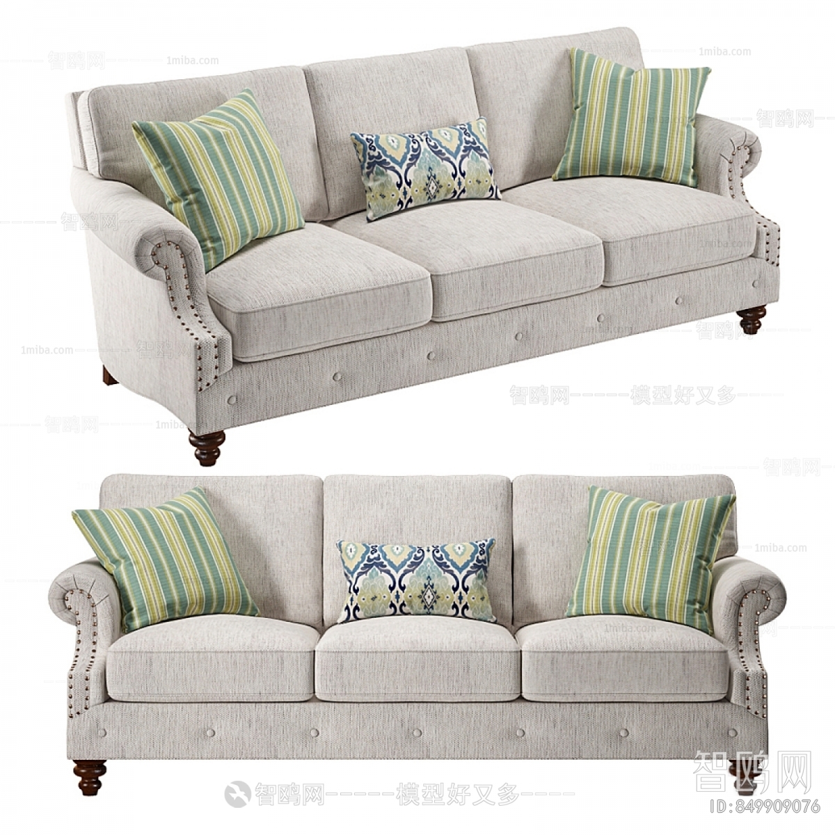 American Style Three-seat Sofa