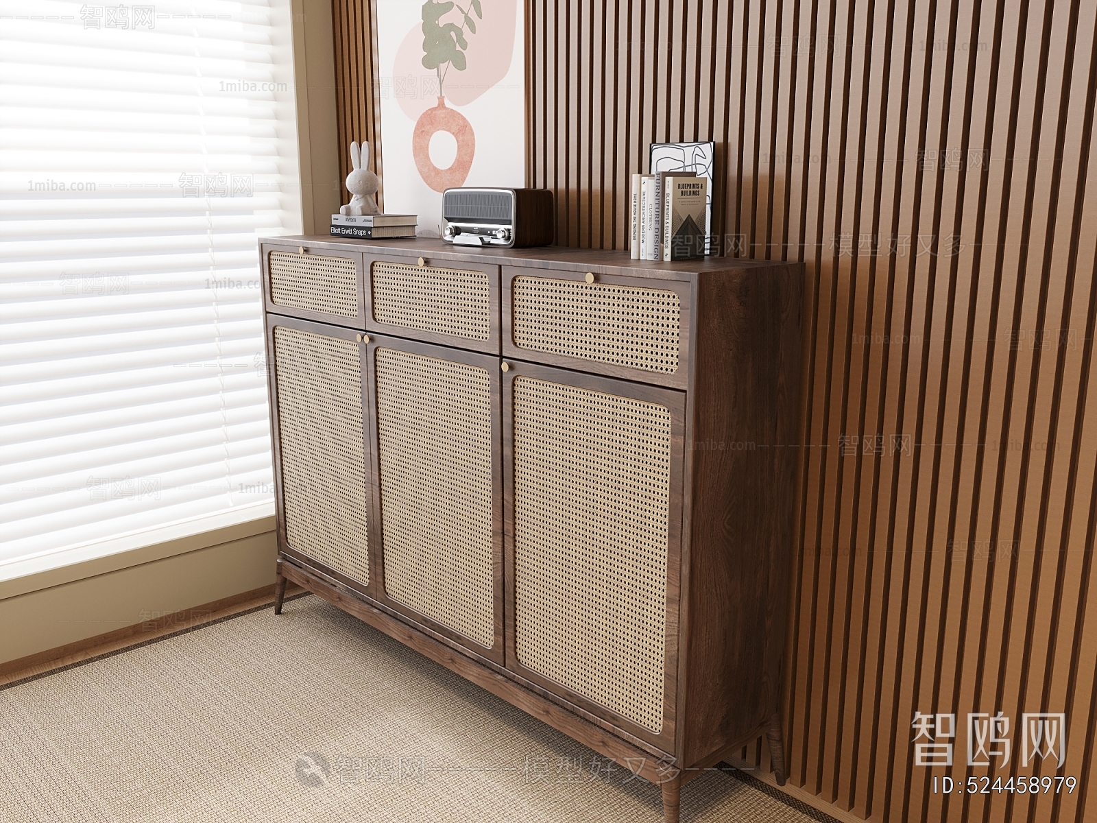 Wabi-sabi Style Side Cabinet