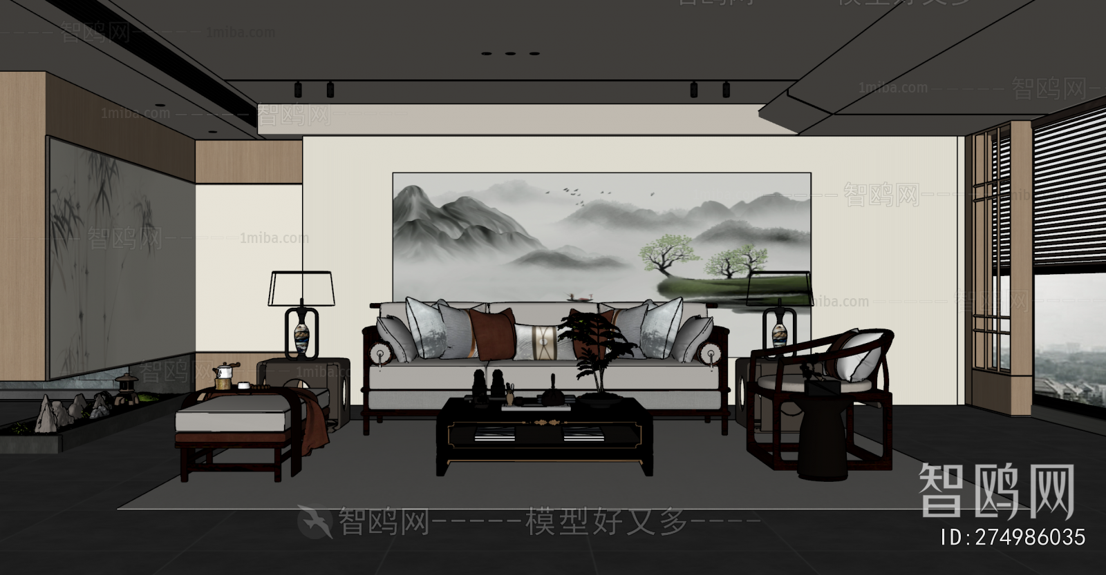 New Chinese Style A Living Room