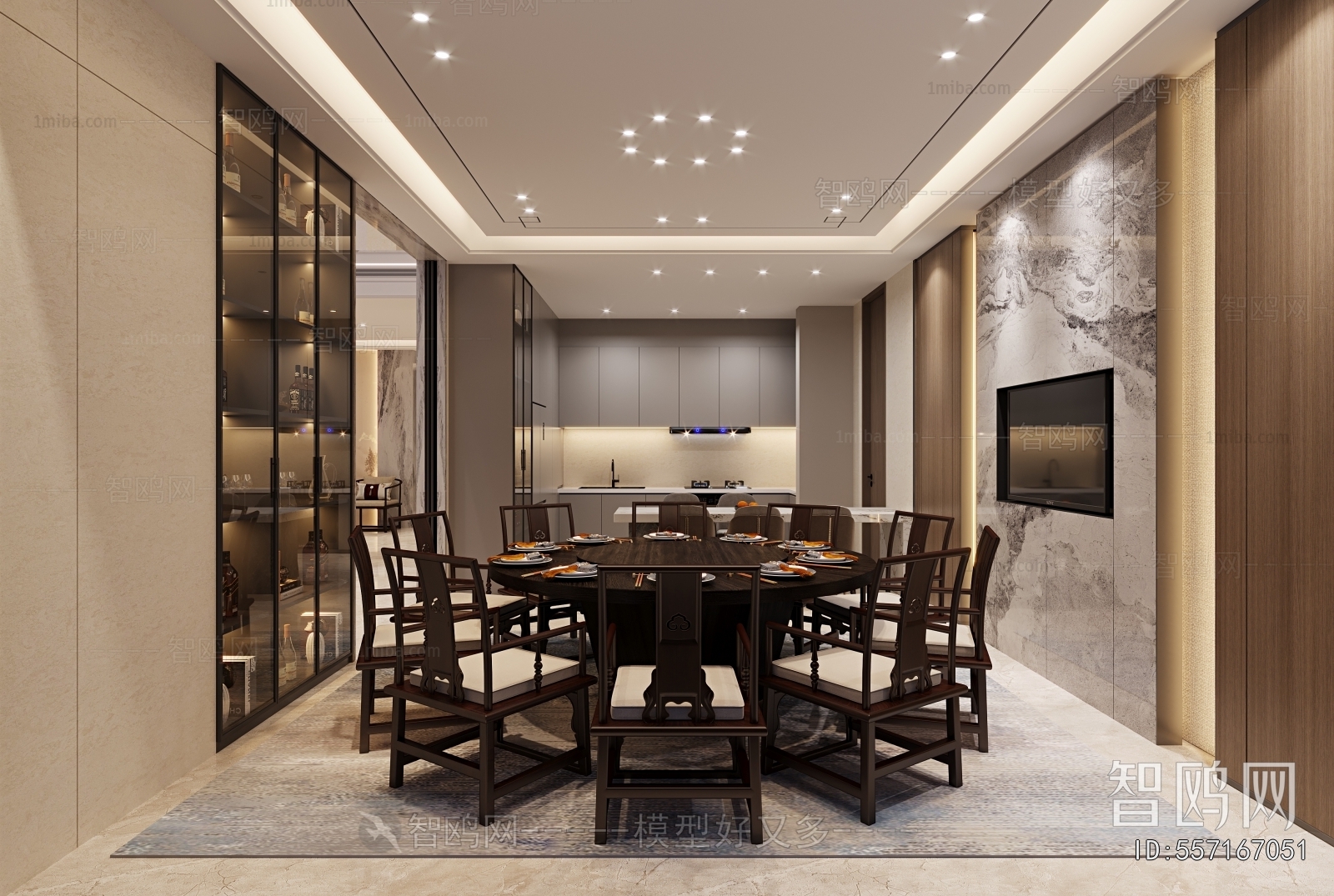 New Chinese Style A Living Room