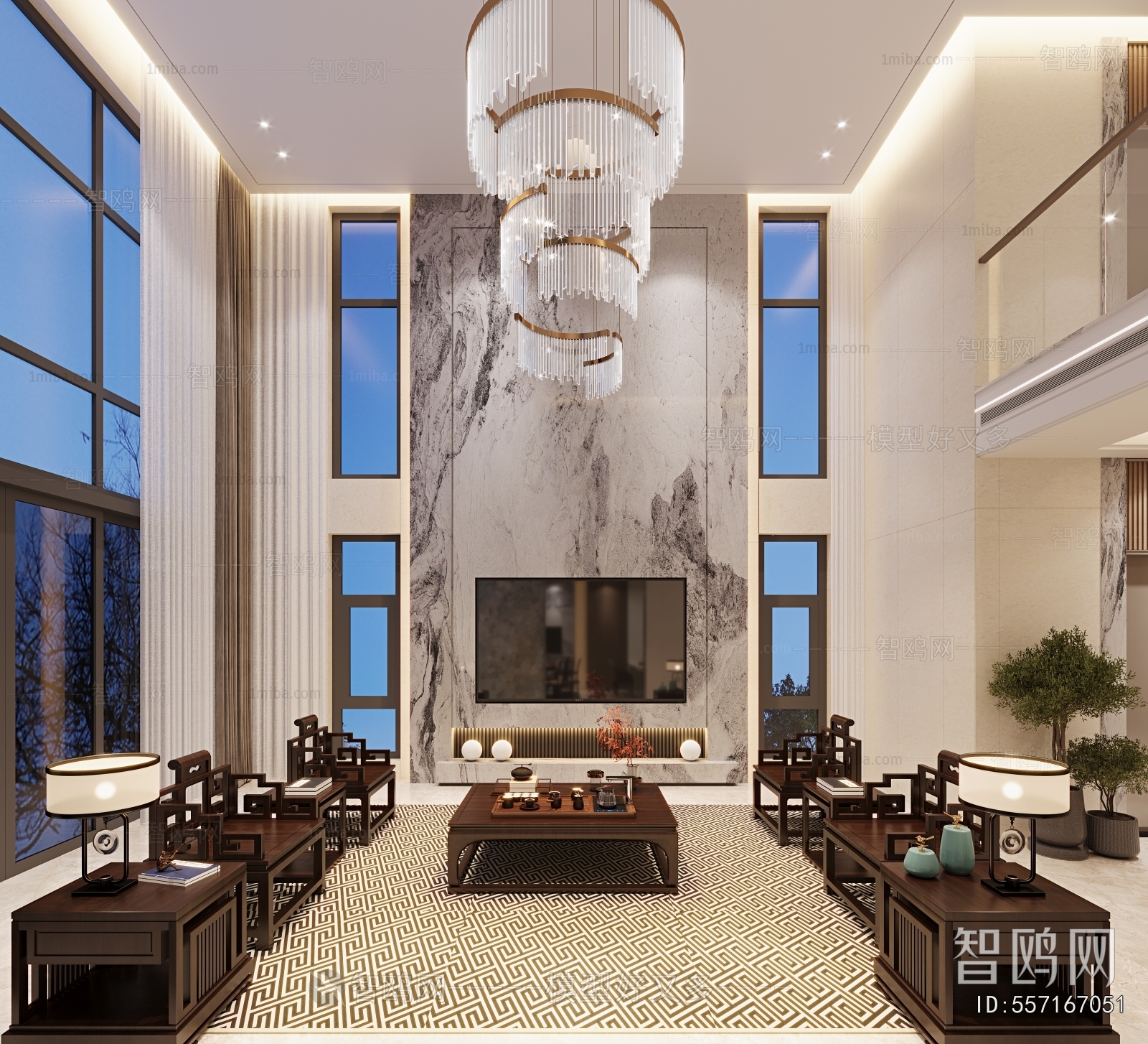 New Chinese Style A Living Room