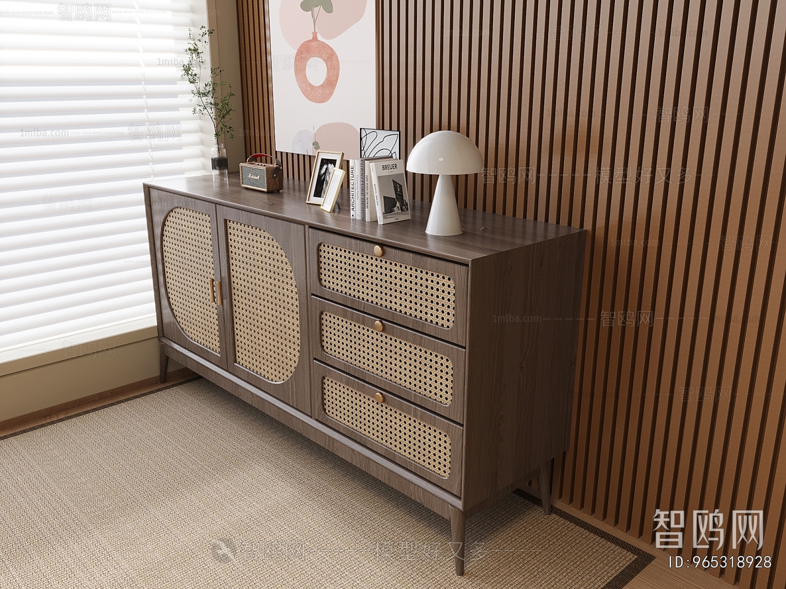 Wabi-sabi Style Side Cabinet