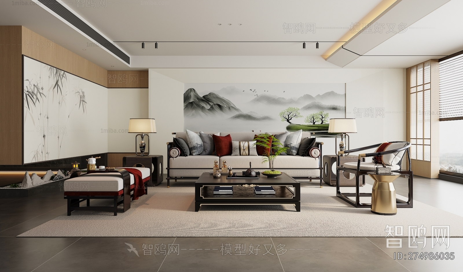 New Chinese Style A Living Room