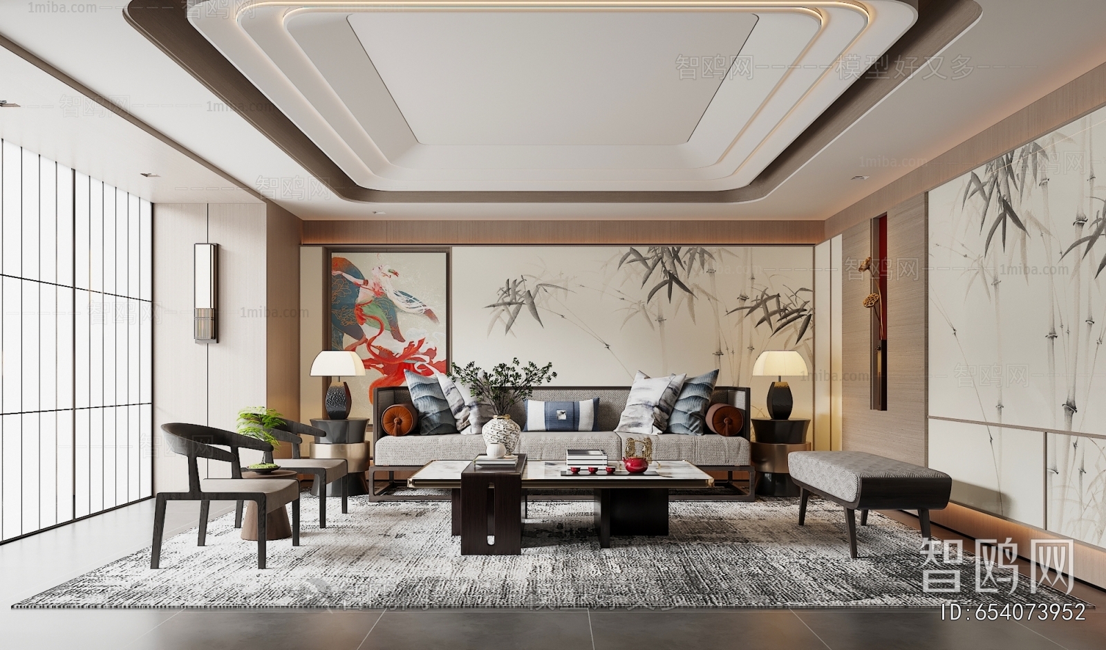 New Chinese Style A Living Room