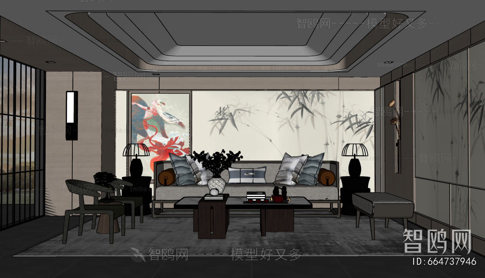New Chinese Style A Living Room