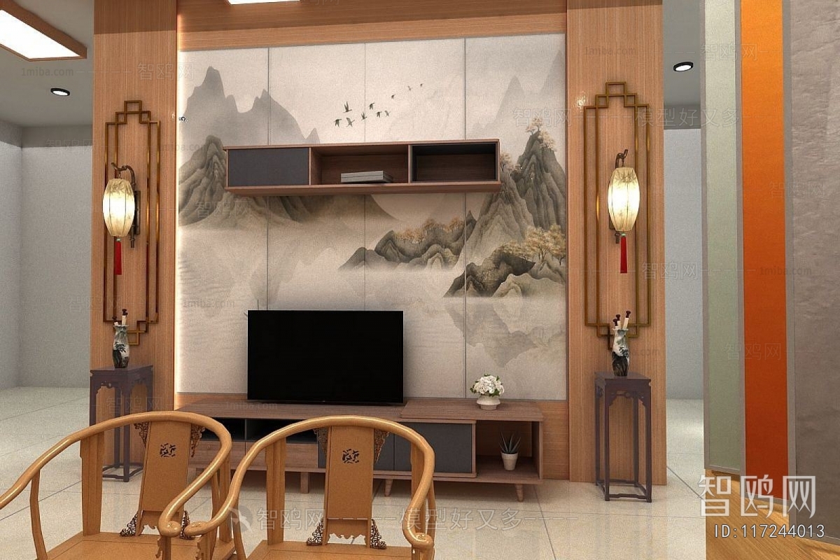 New Chinese Style TV Wall