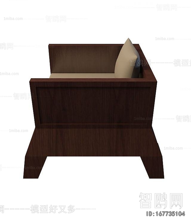 New Chinese Style Single Sofa