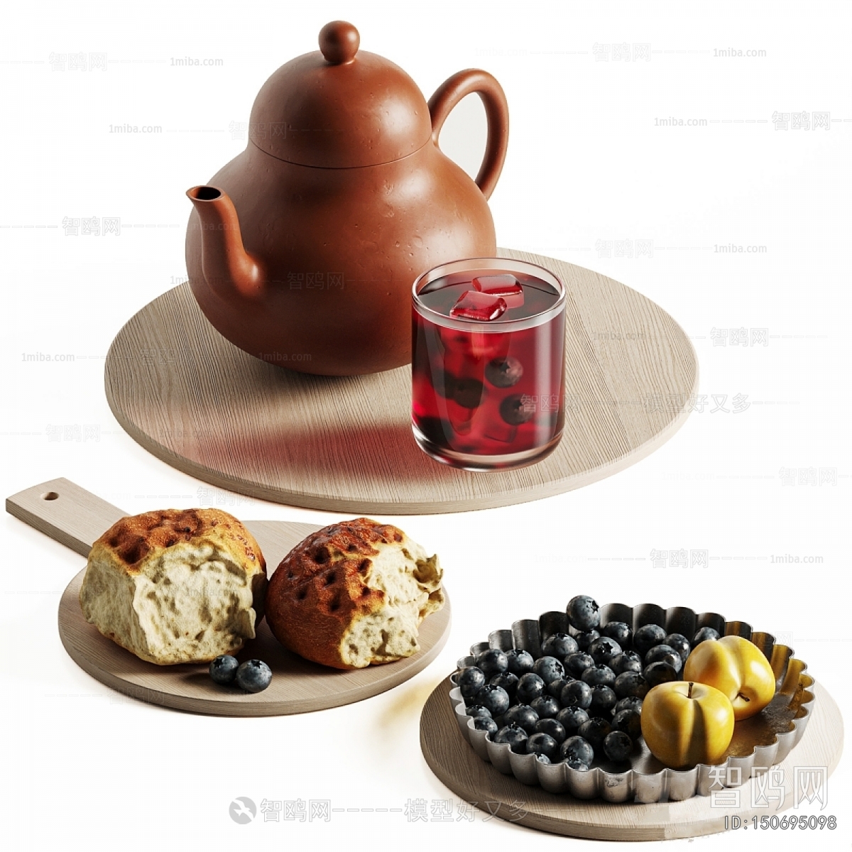 现代茶水面包组合