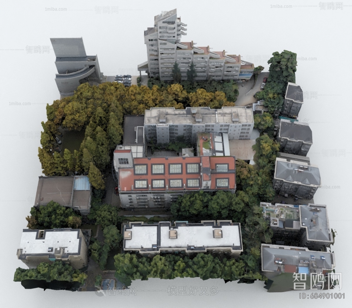 Modern Architectural Bird's-eye View Planning