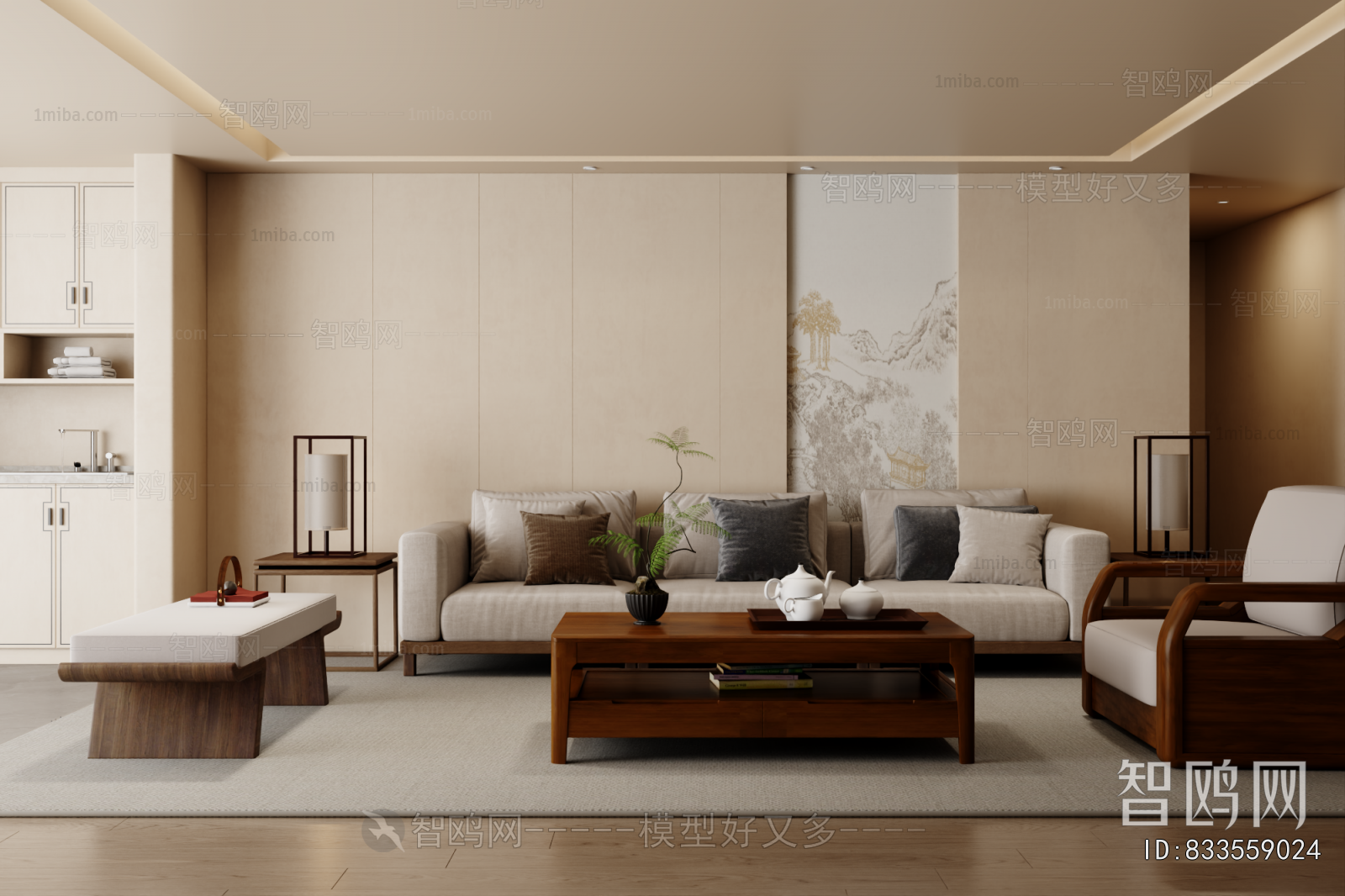 New Chinese Style A Living Room