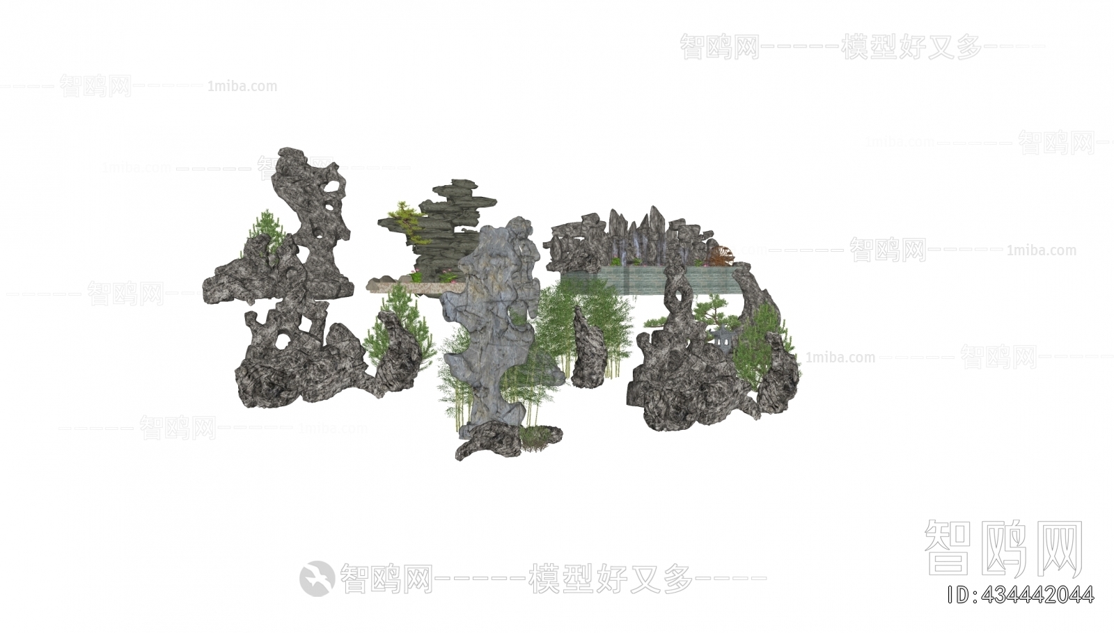 New Chinese Style Rockery Waterscape