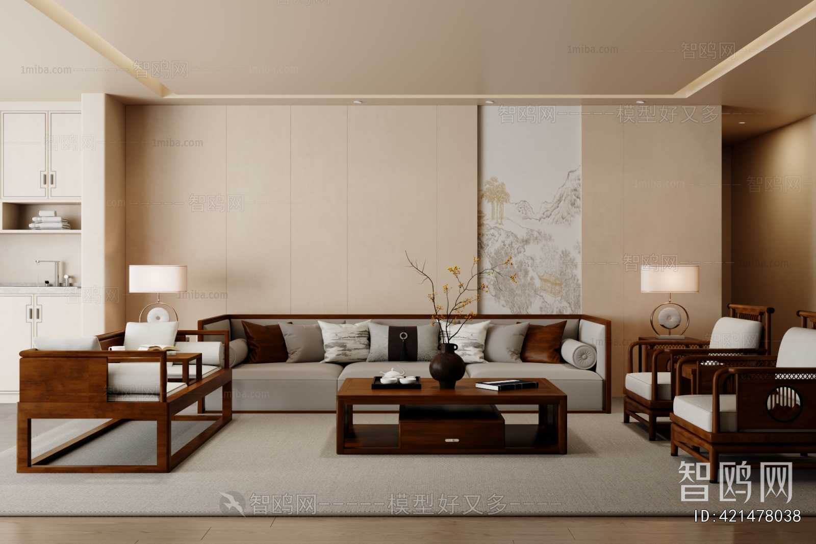 New Chinese Style A Living Room