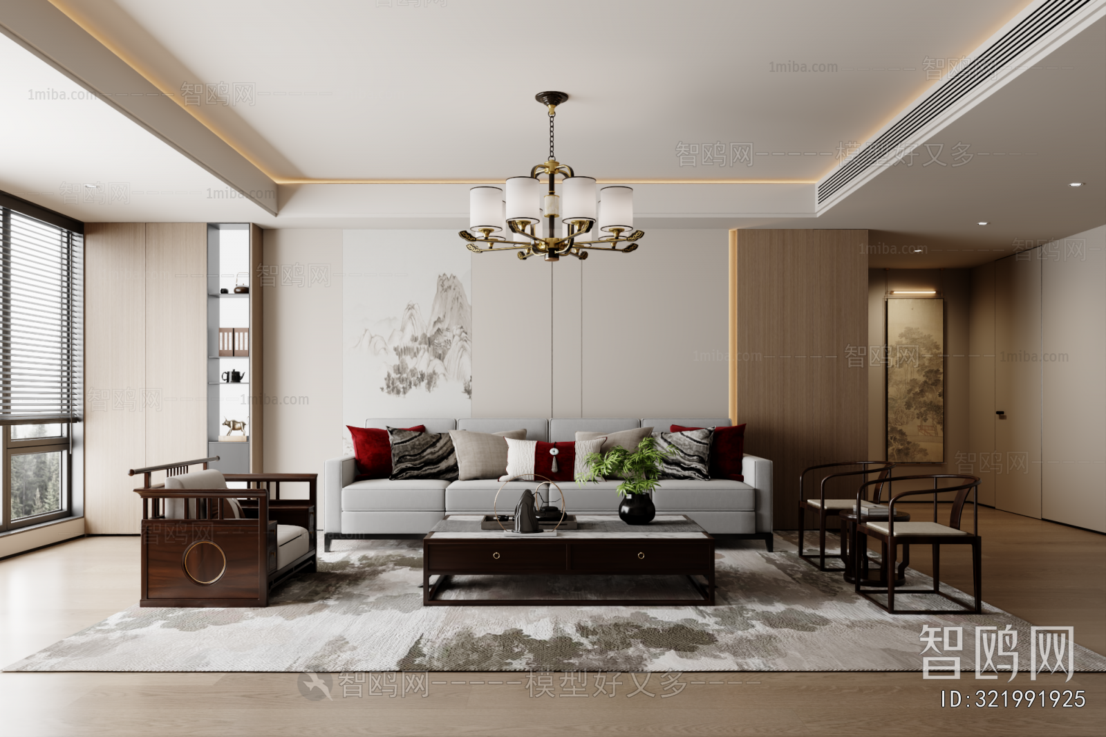 New Chinese Style A Living Room