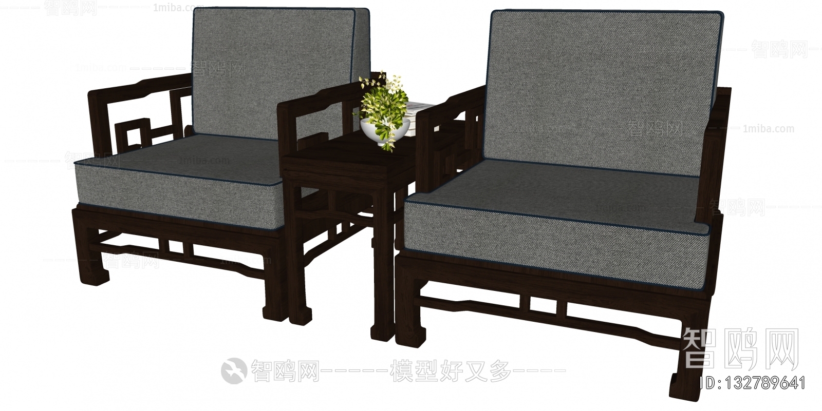 New Chinese Style Single Sofa