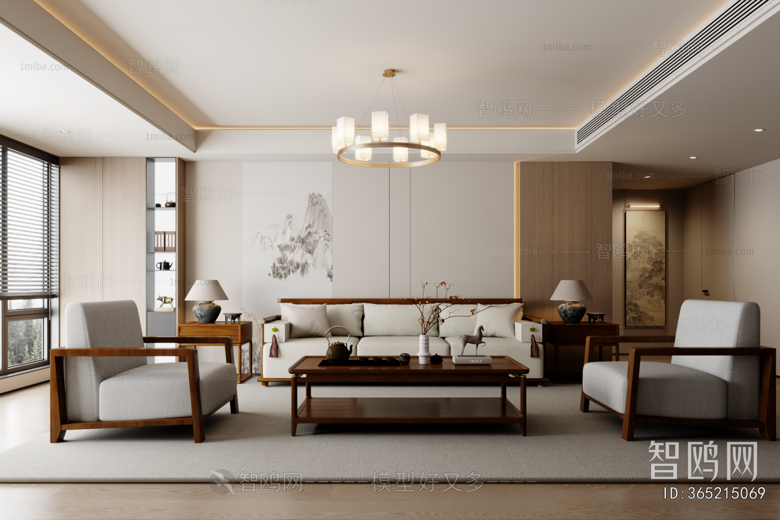 New Chinese Style A Living Room