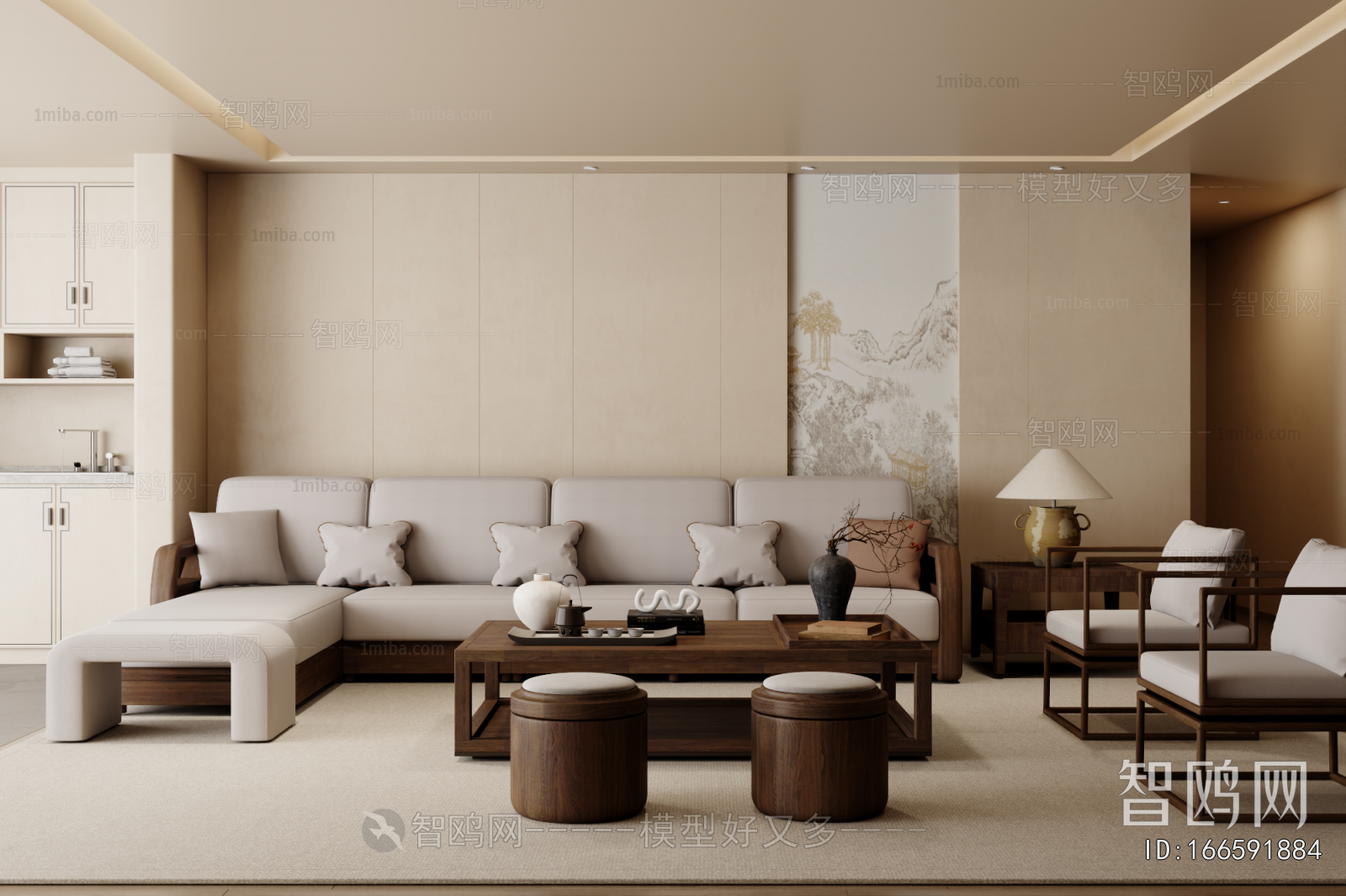 New Chinese Style A Living Room