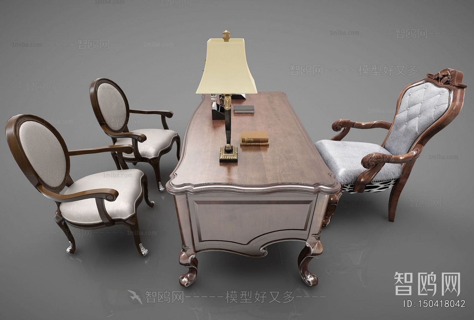 Simple European Style Computer Desk And Chair