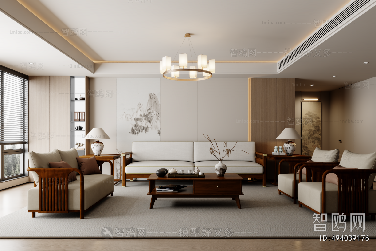 New Chinese Style A Living Room